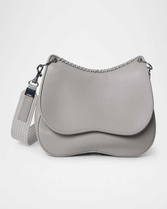 Medium Saddle Grained Leather Crossbody Bag